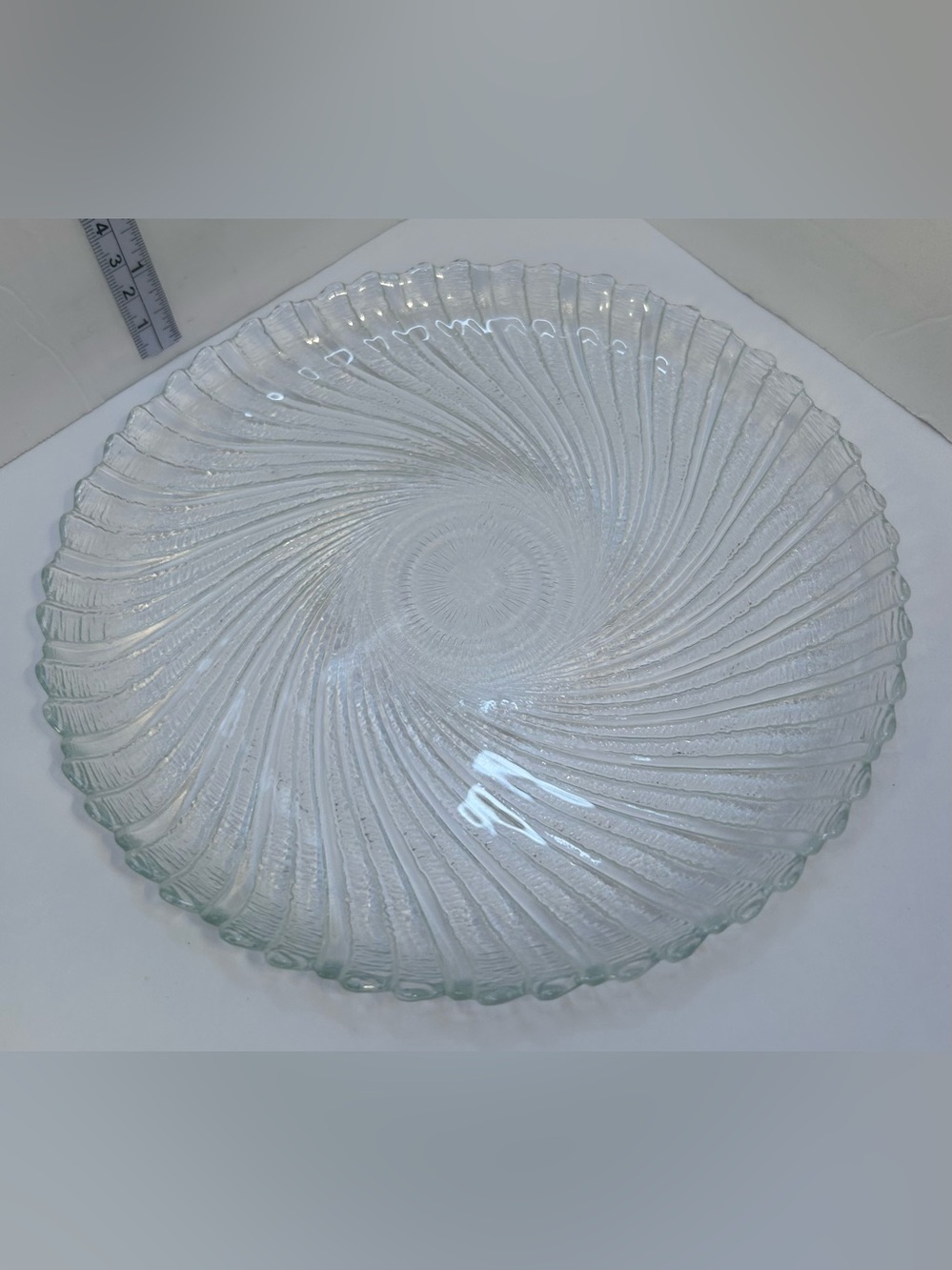 Set of 5 Arcoroc France Seabreeze Clear Spiral Glass 7 In Salad Dessert Plate